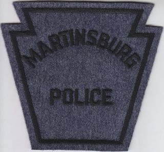Martinsburg PA Pennsylvania Police Felt Patch CHEESECLOTH Back Cut