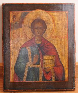Icon Painting on Wood of Saint Martyr Healer Panteleimon 1800s
