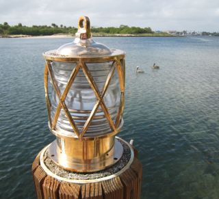 Bronze Pedestal Nautical Dock Piling Light Marine SHIP Lights