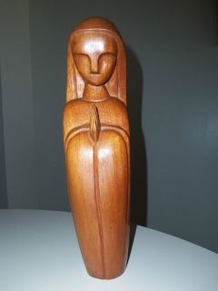 Vintage Wooden Statue “Praying Virgin Mary”