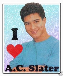 Love AC Slater T Shirt Saved by The Bell Mario Lopez
