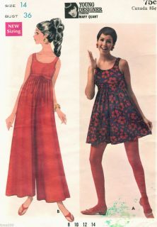 Vintage 60s Pleated Pantdress Mary Quant Butterick 4779 Sewing Pattern
