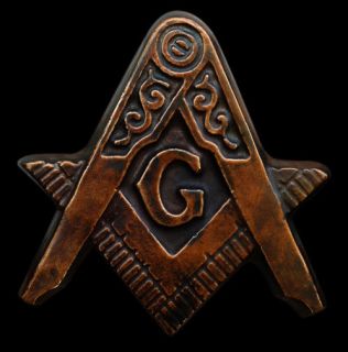 Freemason Masonic Lodge Symbol Plaque in Bronze Finish