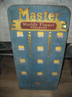 Vintage Master Padlock Display Board Master Lock Co Advertising Wooden