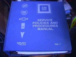 1993 1997 GM Service Policies Procedures Manual Vol 1