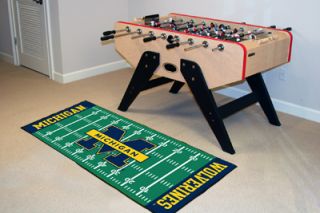 Wolverines Football Field Runner Area Rug Floor Mat 30 x 72