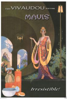 Poster Art Deco Perfume Ad Mavis Perfume New York Paris