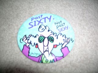 60th birthday gift button Crabby Maxine Sexy at Sixty 4 funny gag gift