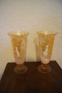 Pair of Mary Gregory Vases