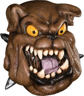 Adult Scary Ferocious Bulldog Latex Mascot Halloween Costume Mask with
