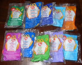 NIP 1999 McDonalds Collectible Happy Meal Toys Lot of 10 Ty Teenie