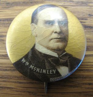 1900 William McKinley Campaign Button at The Raleigh Furniture Gallery