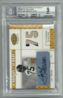 MEAN JOE GREENE AUTOGRAPH GAME USED JERSEY PATCH BGS 9 AUTO 10