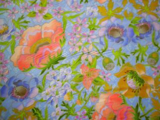 RJR Fabric Garden Medley Large Floral Print Blue Lavender Peach