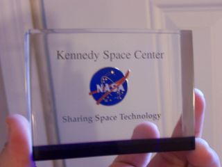 Employee Given Award in Lucite Kennedy Space Center Meatball