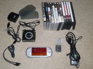 Sony PSP 3000 System w Lot of Games Memory Cards Accessories