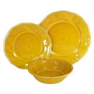 18pc Provence Yellow Outdoor Melamine Dinnerware Set