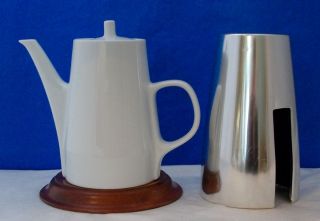 Melitta Germany White Porcelain Coffee Pot Stainless Thermal Cover