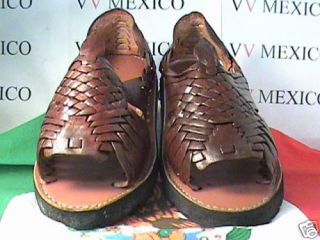 Leather Mexican Sandals DarkBrown Huarache Men Size 6