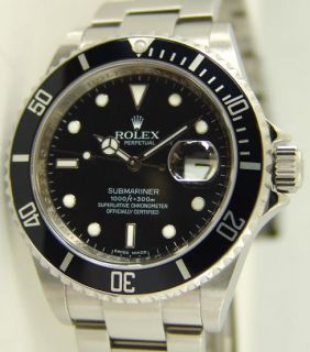 Mens Rolex Submariner Stainless Steel 16610 M Serial Watch Chest
