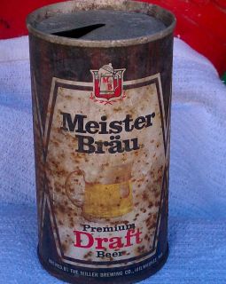 Meister Brau Premium Draft Flat Top Beer Can