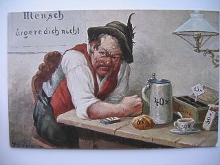 1910 Comics Cartoon Mensch Argeredich Nicht Germany Vintage Postcard