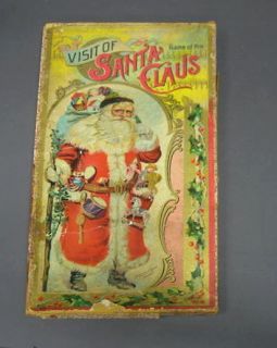 Antique 1897 McLoughlin Bros The Game of The Visit of Santa Claus