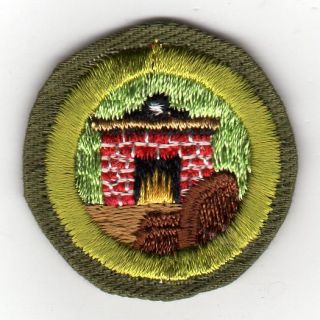 Citizenship in The Home Merit Badge Type E Crimped Khaki Lightly Sewn