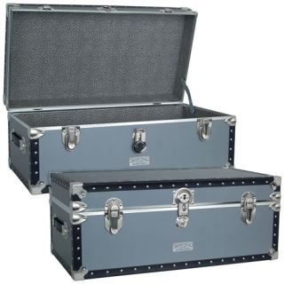 Mercury Luggage Seward Trunk Foot Locker Silver 5320 31