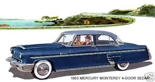 1953 Mercury Monterey 4 Door Sedan Blue Magnet