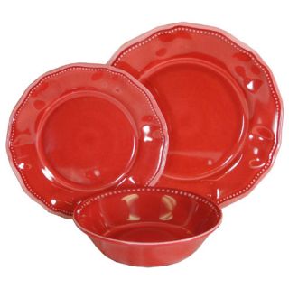 18pc Provence Red Outdoor Melamine Dinnerware Set