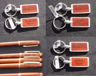 Hilo Hawaii Personalized Rosewood Pens Keychains M Z