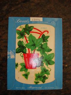 Vintage Meyercord Furniture Decal Ivy in Red Pot X108C