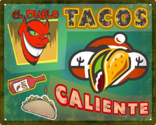 Mexican Taco Sign Hot Sauce Collectible Vintage Retro