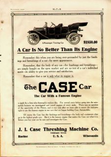 1911 Case Touring Original Car Ad