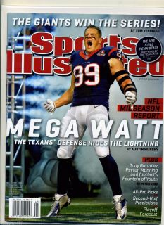 2012 Sports Illustrated Si newstand no label J.J. WATT Houston Texans