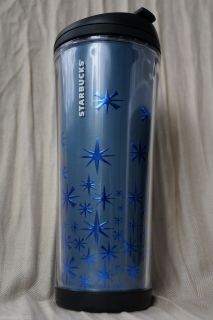 SB308 Starbucks Tumbler Blue Metallic Star 16oz 473ml Blau