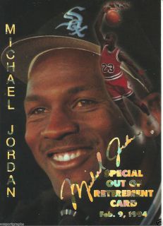 MICHAEL JORDAN   1994/95 SPECIAL OUT OF RETIREMENT GOLD SIGNATURE CARD