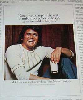 1972 Ad Page Michael Landon Drink Milk Dairy Vintage Print Advertising