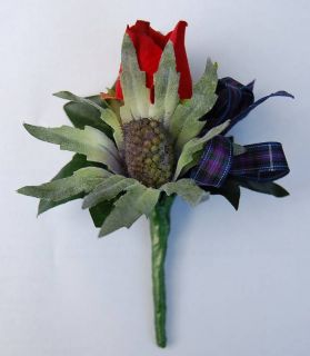 Thistle Red Rose and Pride of Scotland Buttonhole
