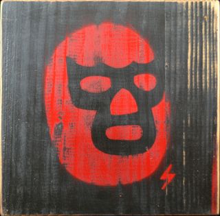 Mexican Lucha Libre Mask Graffiti Street Art Painting Wrestler
