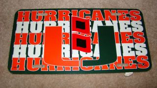 Miami Hurricanes License Plate