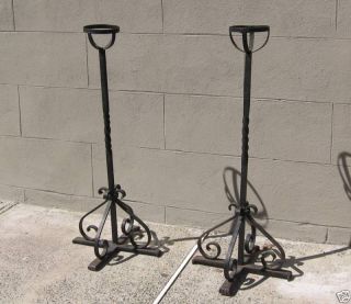PR Arts and Crafts Wrought Iron Plant or Candle Stands