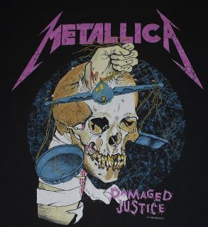 Vintage Metallica Damaged Justice T Shirt 1988 XL