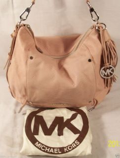 Michael Kors Bowen Python Embossed Leather Shoulder Bag Large Blush $