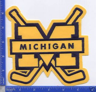 Authentic Michigan Wolverines Hockey on Yellow Patch