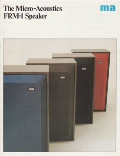 Micro Acoustics frm I Speaker Brochure