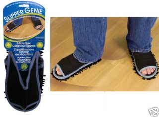 Slipper Genie Microfiber Cleaning Slippers Men Black