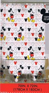 Mickey Mouse Semi Clear PEVA Vinyl Shower Curtain 70 x 72 New