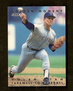 Nolan Ryan 1994 Fleer Golden Moment Insert Card Farewell to Baseball